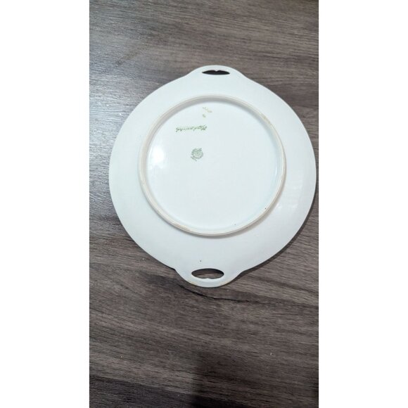 Hand Painted Vintage Bavarian Porcelain Platter With Pink Floral Design & Gold H - Picture 4 of 8